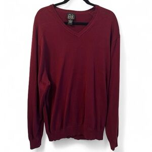 Burgundy JOS. A Bank signature collection V-neck sweater